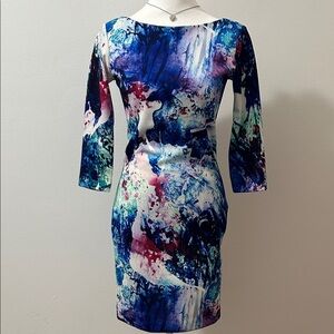 Amanda Uprichard Blue and Pink Abstract Dress